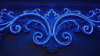 Obraz premium Blue neon architectural detail