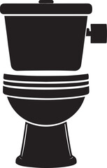 Modern Toilet Silhouette Vector | Black Bathroom Fixture Illustration Vector Format