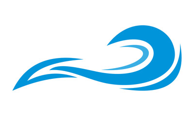 abstract blue wave design logo