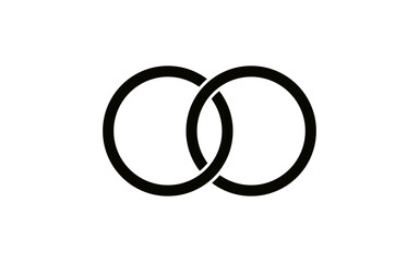 wedding rings on white background.Hair elastic bands isolated on the white background
