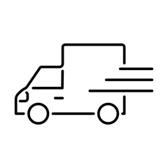 delivery fast car line vector icon