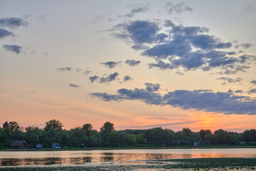 view on beautiful landscape with water