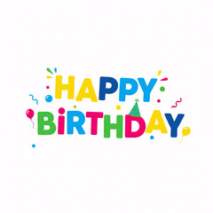 Obraz premium Colorful letters form a happy birthday text concept for a fun party celebration design