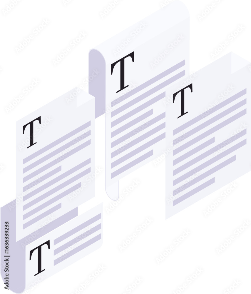 Poster the image shows three documents, each marked with a large 