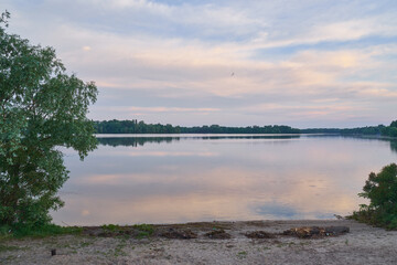 view on beautiful landscape with water