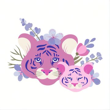 world animal day mother and baby animated cartoon illustration