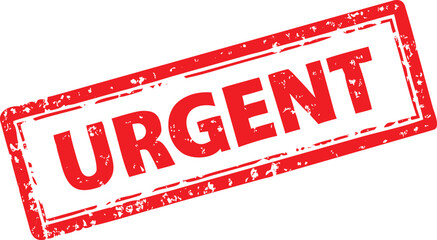 Red Urgent Rubber Stamp Impression Isolated on White Background with Distressed Texture