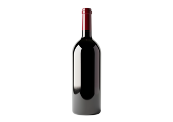 Red wine bottle on white. Ideal for product photography, mockups, posters, labels, and branding.