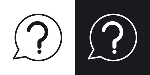 Question mark icon flat, silhouette, vector illustrations. flat glyph designs