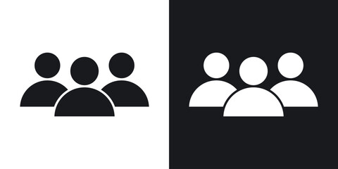 People group icon flat, silhouette, vector illustrations. flat glyph designs