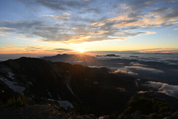 白馬岳　朝日