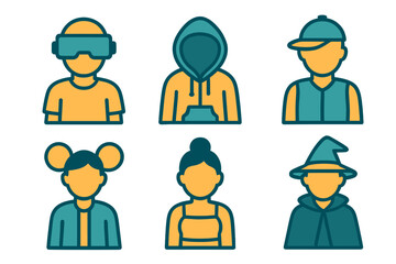 Diverse group of people in various outfits showcasing modern fashion and themes of technology and fantasy