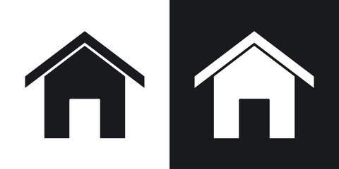 House icon flat, silhouette, vector illustrations. flat glyph designs