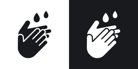 Fototapeta premium Handwashing icon flat, silhouette, vector illustrations. flat glyph designs
