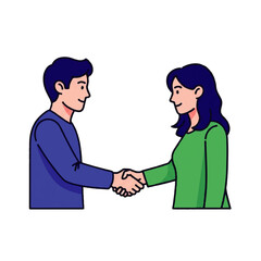 Fototapeta premium Man and Woman Handshake Illustration for Business Agreement, Partnership, and Professional Collaboration