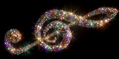Colorful glitter musical note design