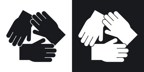 Obraz premium Collaboration icon flat, silhouette, vector illustrations. flat glyph designs