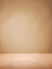 Warm Minimalist Interior with Textured Beige Wall and Wood Floor.