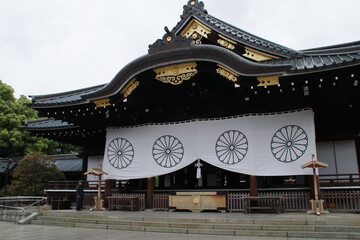 shinto temple (yasukuni-jinja) in tokyo in japan 