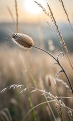 Obraz premium Soft oval fade framing a tiny seed pod. AI GENERATED. 