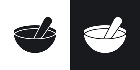 Bowl of soup icon flat, silhouette, vector illustrations. flat glyph designs