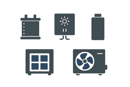 Modern energy solutions showcased through battery and solar technologies in a simplistic design layout