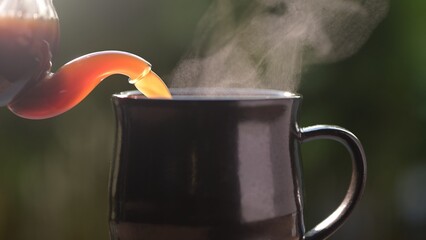coffee cup, steamed hot coffee, coffee mug