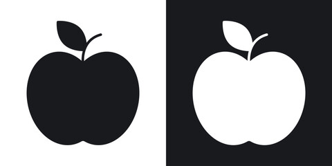 Apple icon flat, silhouette, vector illustrations. flat glyph designs