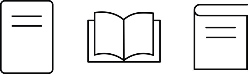 Book icon set. open book icon set. Book, library, reading, magazine, dictionary, e-book, school, paper, story and more... Vector illustration
