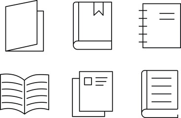 Book line icon set. open book icon set. Book, library, reading, magazine, dictionary, e-book, school, paper, story and more... Vector illustration
