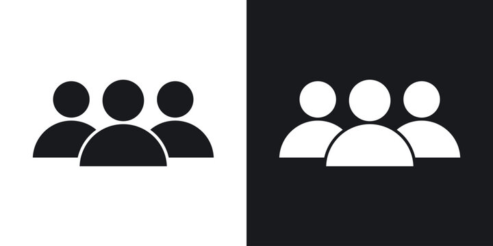 people icon flat, silhouette, vector illustrations. flat glyph designs