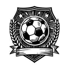 Obraz premium A vintage style illustration of a soccer badge 