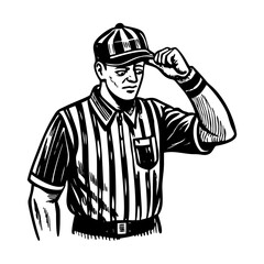 An illustration of match referee in vintage style