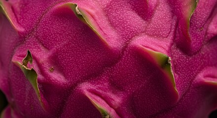 Close-up of dragon fruit skin texture, detailed macro shot