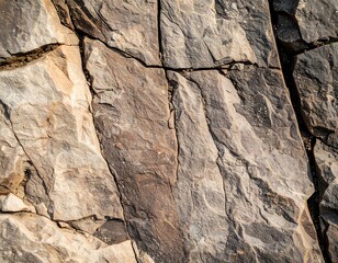 Close-up view of fractured stone