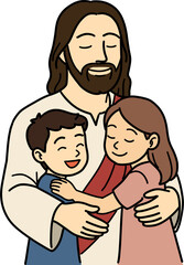 Jesus Hugs Young Children