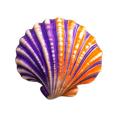 Vibrant Colorful Seashell with Purple and Orange Stripes