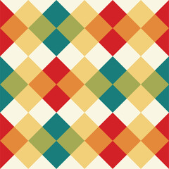 Seamless Colorful Geometric Diamond Pattern