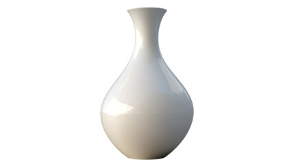 White glossy vase reflects light. Creates modern tabletop decor, product display, website header.