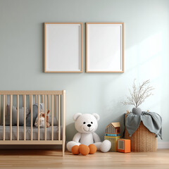 wooden picture frame mockup