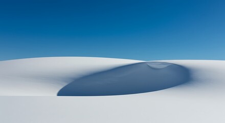 Minimalist White Sands Dune Landscape with Blue Sky
