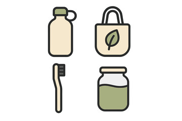 Eco-friendly lifestyle essentials featuring reusable items for sustainable living