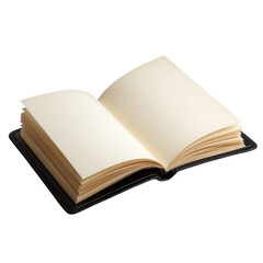 Fototapeta premium open blank book with cream colored pages, inviting creativity and ideas. Perfect for writing, sketching, or journaling