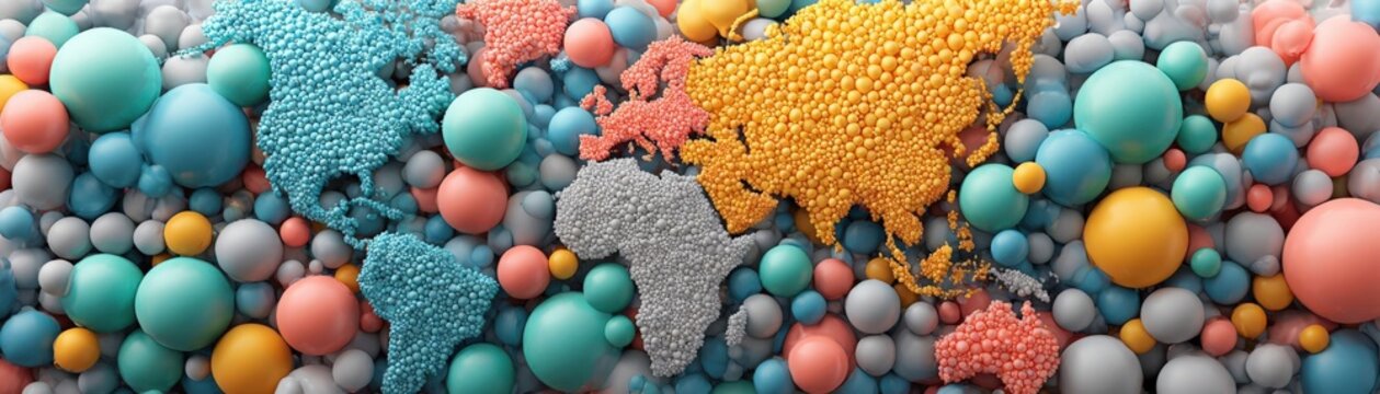 Enveloping a world in vibrant conversation, chat bubbles weave stories in myriad languages