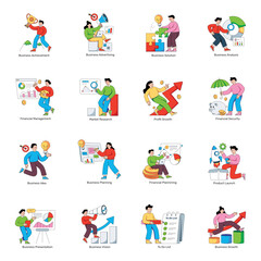 Fototapeta premium Set of Business Flat Illustrations