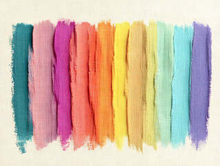 Vibrant Rainbow Pastel Chalk Texture on Ivory Cotton