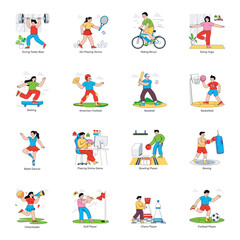 Fototapeta premium Set of Sports Flat Illustrations