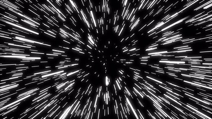 Hyperspace Jump, Warp speed effect, Accelerated flight through stars, Flying Through the Universe Lightspeed Tunnel, Space jump, Speed of Light Concept 4k.