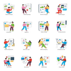 Set of Coding Flat Illustrations 

