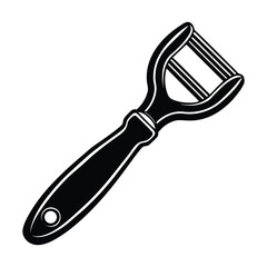 a black and white illustration of a tool with a handle